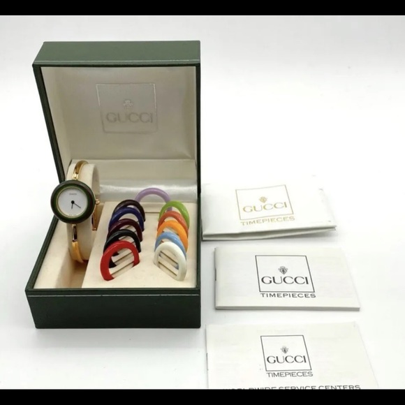- 14k Gold Gucci Watch Vintage RARE Bracelet Highly Collectible with Bezels - Picture 2 of 6